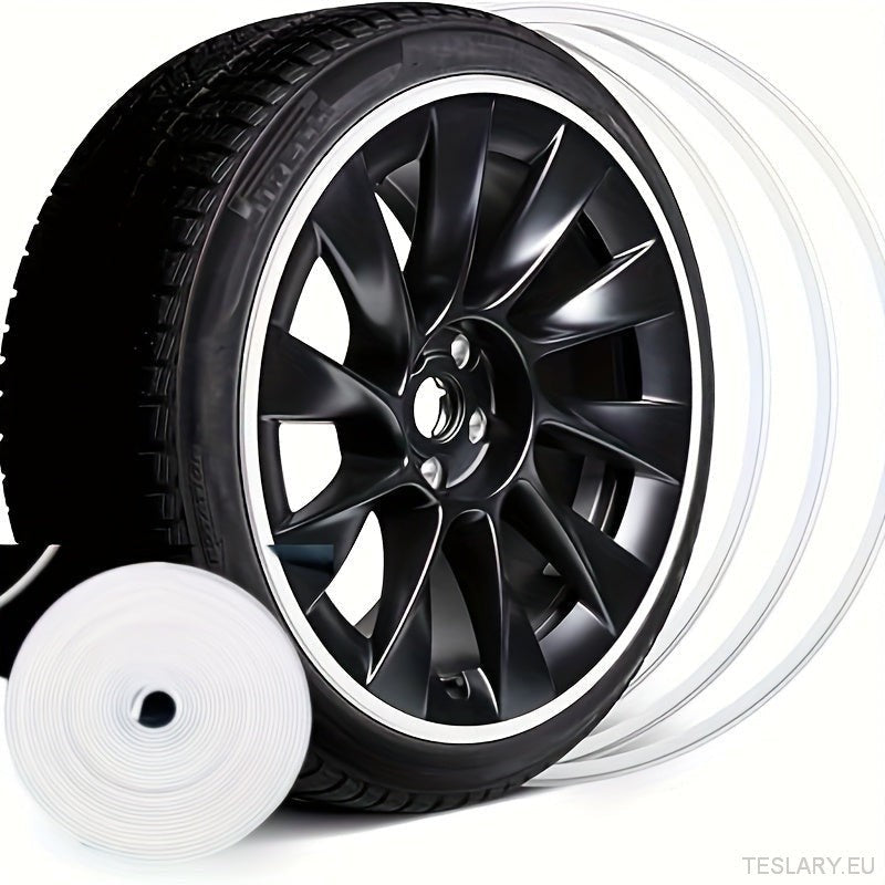 8M Car Wheel Rim Edge Protector, Rubber Wheel Hub Rim Guard, Vehicle Tyre Rim Decor Sticker Strip, Universal Automotive Accessories for Curb Rash and Wheel Scratch Prevention