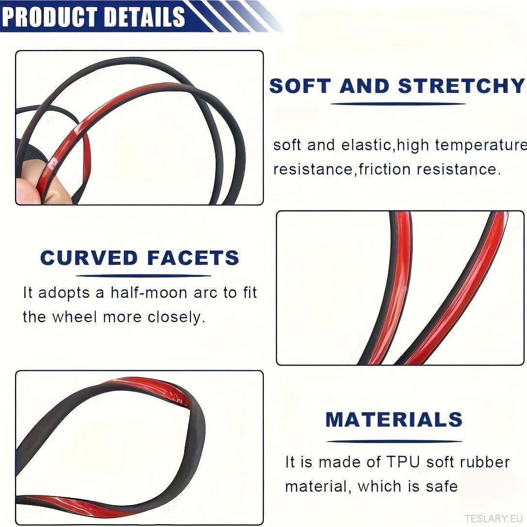 8M Car Wheel Rim Edge Protector, Rubber Wheel Hub Rim Guard, Vehicle Tyre Rim Decor Sticker Strip, Universal Automotive Accessories for Curb Rash and Wheel Scratch Prevention
