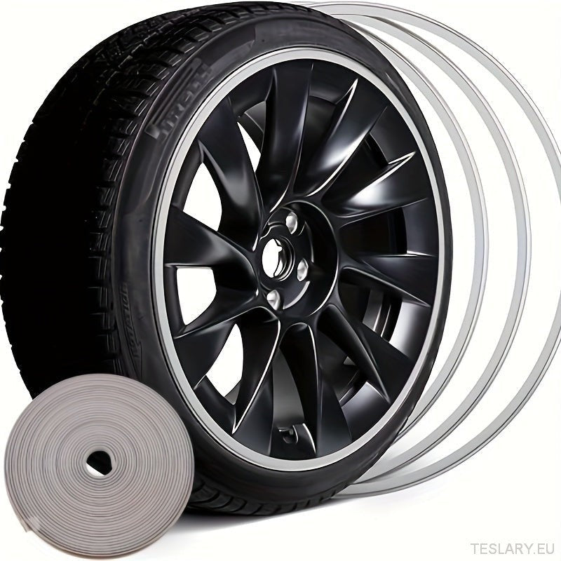 8M Car Wheel Rim Edge Protector, Rubber Wheel Hub Rim Guard, Vehicle Tyre Rim Decor Sticker Strip, Universal Automotive Accessories for Curb Rash and Wheel Scratch Prevention