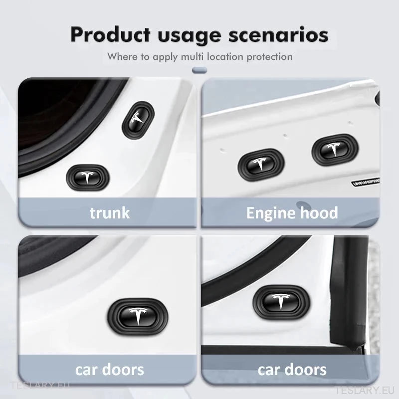 Tesla 3 Y S X Sound Reducing Shock Absorber Pads with Logo - 12 Pack