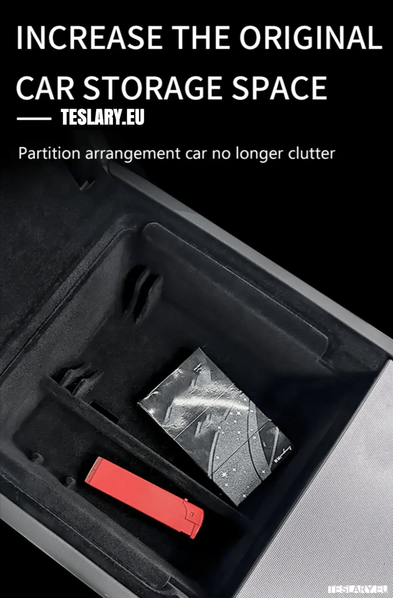 Tesla Model 3+ Highland Centre Console Rear Organiser Trays Front & Rear Flocking