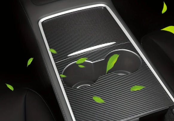 Centre Console TPU Covers in Black & White Carbon and Wood Grain for Tesla Model 3 / Y - TESLARY Tesla Shop Accessories Europe Nederlands Dublin Cork Ireland Deutschland Espana Alicante France Italia