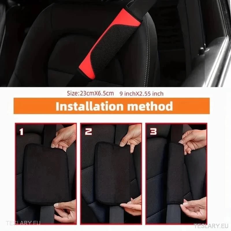 Seat Belt Shoulder Protector ( 2 Pieces ) suitable for Tesla Model 3, Y , S & X - TESLARY Tesla Shop Accessories Europe Nederlands Ireland Deutschland Espana Alicante France Italia