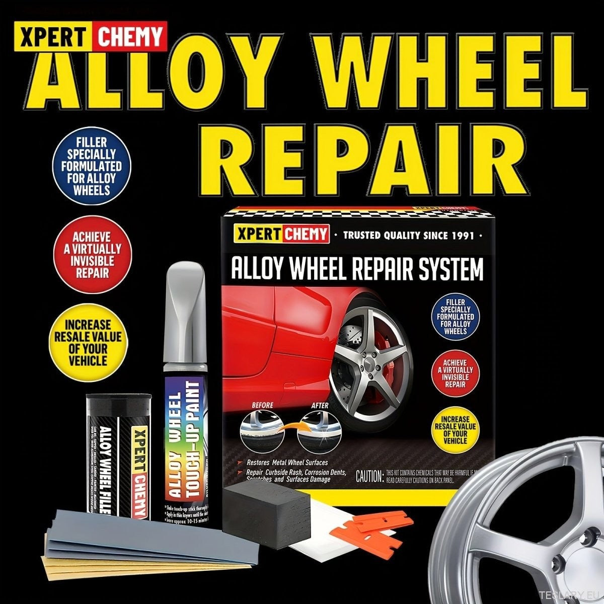 Silver Alloy Wheel Scratch Repair & Restore Kit