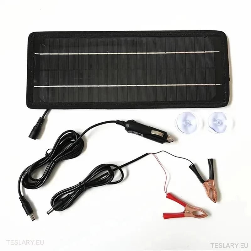 Solar Trickle Charger for Tesla EV 12 Volt Battery