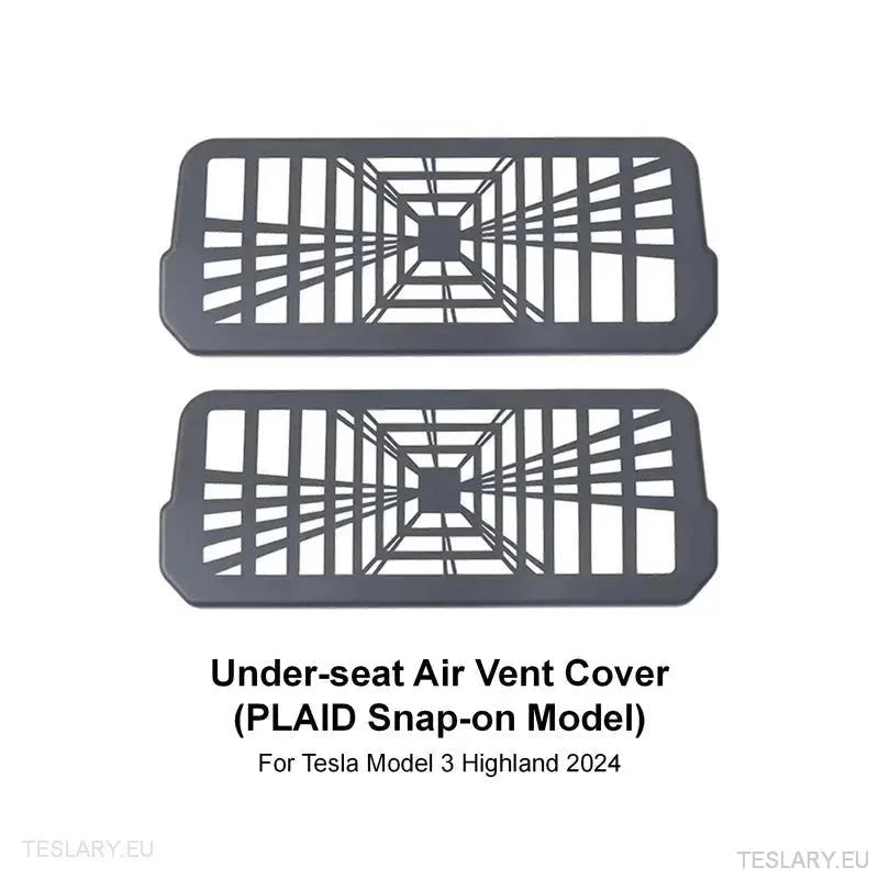 Tesla 3 Highland Under Seat Air Outlet Cover Plaid Style ( 2 Pieces )