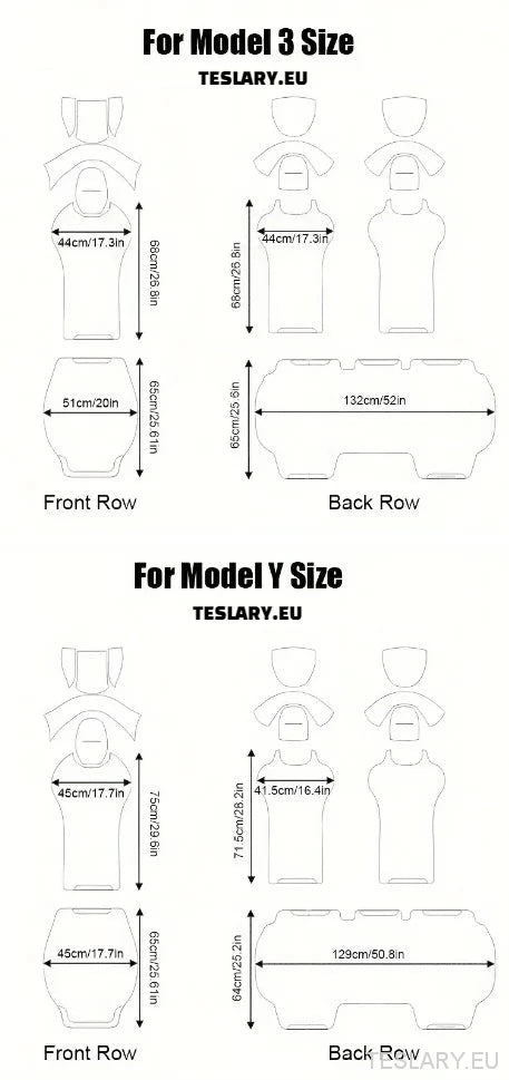 Tesla Model 3 / Y Nappa PU Leather Fitted Seat Protective Covers