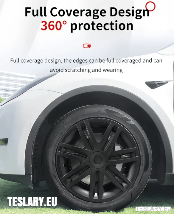 TESLA MODEL Y 19" UNIQUE S3 FULL COVER WHEEL HUBS STAR STYLE - TESLARY Tesla Shop Accessories Europe Nederlands Ireland Deutschland Espana Alicante France Italia