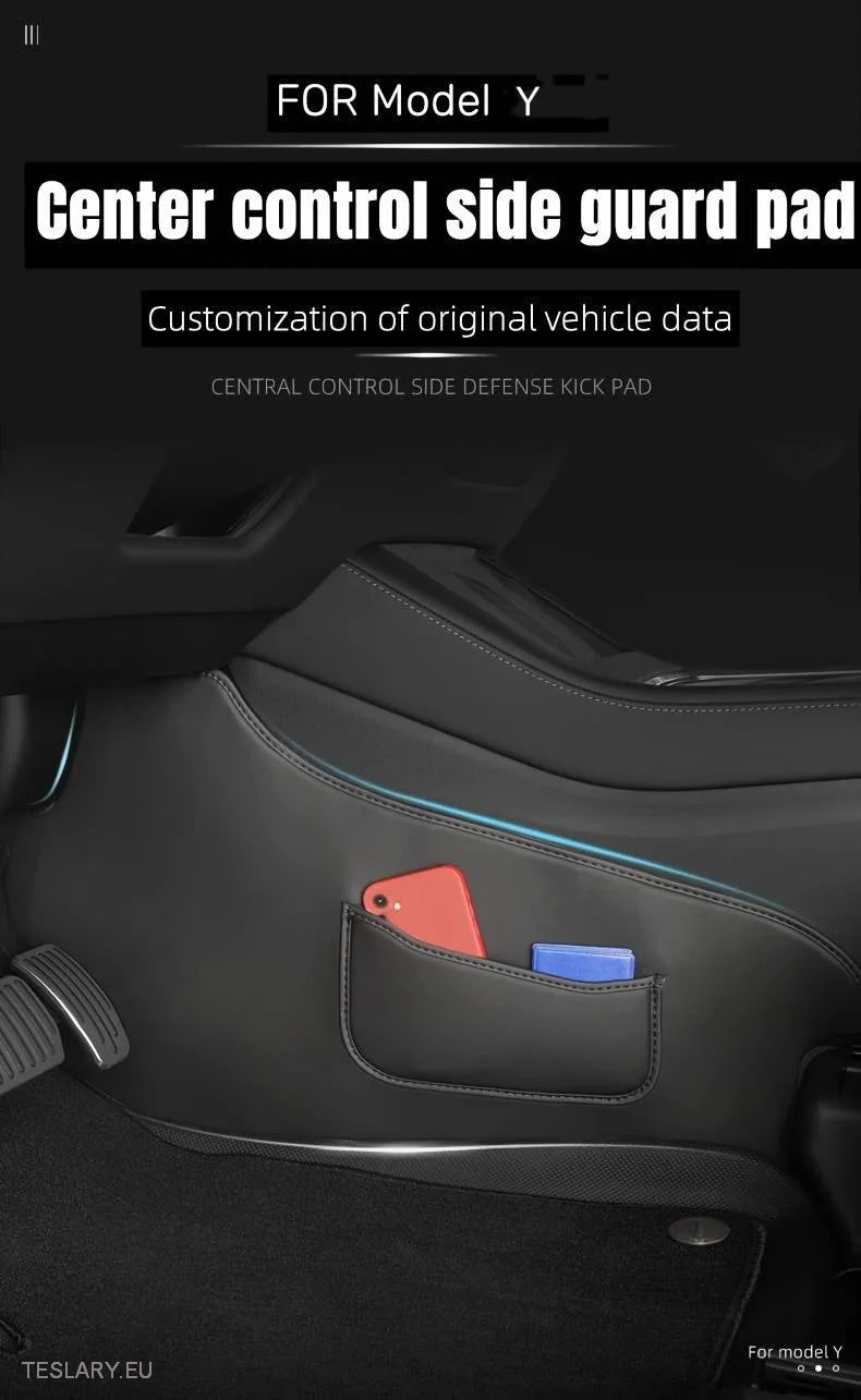 Tesla Model 3 / Y Centre Console Side PU Leather Protector -TESLARY.IE Tesla Shop Europe