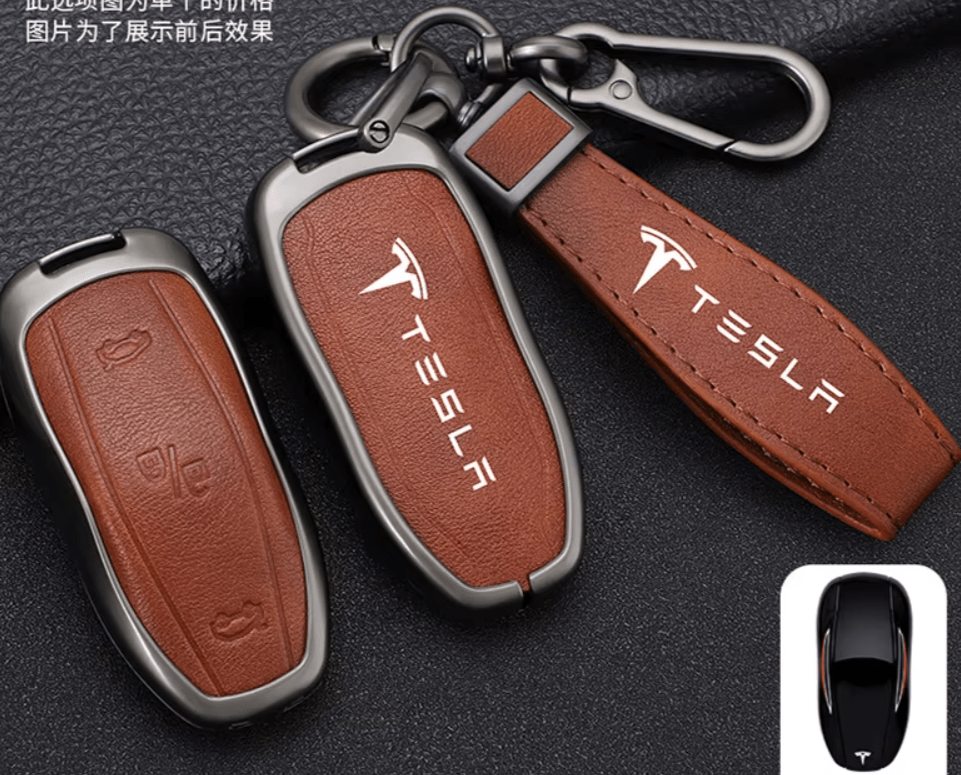 Zinc Alloy Car Smart Remote Key Case Full Cover Protection Shell Fob For Tesla Model 3 Model S Model Y Keychain Auto Accessories with Logo - TESLARY Tesla Shop Accessories Europe Nederlands Dublin Cork Ireland Deutschland Espana Alicante France Italia