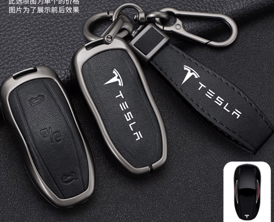 Zinc Alloy Car Smart Remote Key Case Full Cover Protection Shell Fob For Tesla Model 3 Model S Model Y Keychain Auto Accessories with Logo - TESLARY Tesla Shop Accessories Europe Nederlands Dublin Cork Ireland Deutschland Espana Alicante France Italia