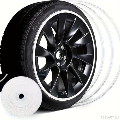 8M Car Wheel Rim Edge Protector, Rubber Wheel Hub Rim Guard, Vehicle Tyre Rim Decor Sticker Strip, Universal Automotive Accessories for Curb Rash and Wheel Scratch Prevention