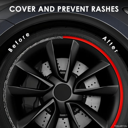 8M Car Wheel Rim Edge Protector, Rubber Wheel Hub Rim Guard, Vehicle Tyre Rim Decor Sticker Strip, Universal Automotive Accessories for Curb Rash and Wheel Scratch Prevention