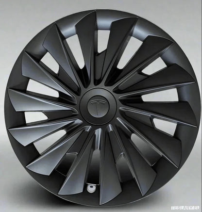 18" Tesla Model 3+ Highland Performance Induction Style Wheel Covers - Matte Black