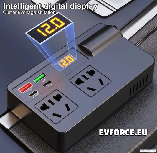 200 Watt 12 - 24V 220V Inverter Compatible with Tesla Cars ( EUROPEAN ONLY ) - TESLARY Tesla Shop Accessories Europe Nederlands Ireland Deutschland Espana Alicante France Italia