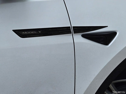 Premium Logo Decal Metal Door & Wing Stickers for Tesla 3 , Y & X