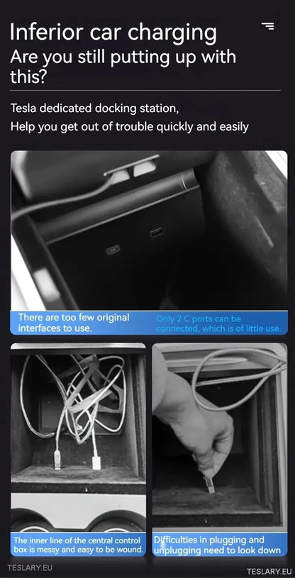 Multiport USB Expansion Hub for Tesla 3/Y