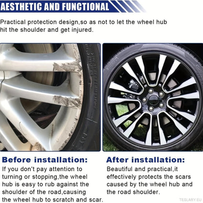 8M Car Wheel Rim Edge Protector, Rubber Wheel Hub Rim Guard, Vehicle Tyre Rim Decor Sticker Strip, Universal Automotive Accessories for Curb Rash and Wheel Scratch Prevention