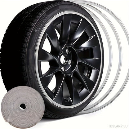 8M Car Wheel Rim Edge Protector, Rubber Wheel Hub Rim Guard, Vehicle Tyre Rim Decor Sticker Strip, Universal Automotive Accessories for Curb Rash and Wheel Scratch Prevention