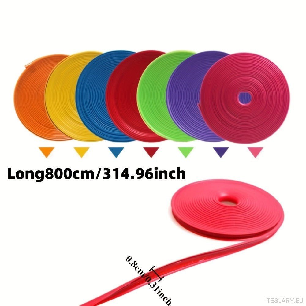 8M Car Wheel Rim Edge Protector, Rubber Wheel Hub Rim Guard, Vehicle Tyre Rim Decor Sticker Strip, Universal Automotive Accessories for Curb Rash and Wheel Scratch Prevention - TESLARY Tesla Shop Accessories Europe Nederlands Ireland Deutschland Espana Alicante France Italia