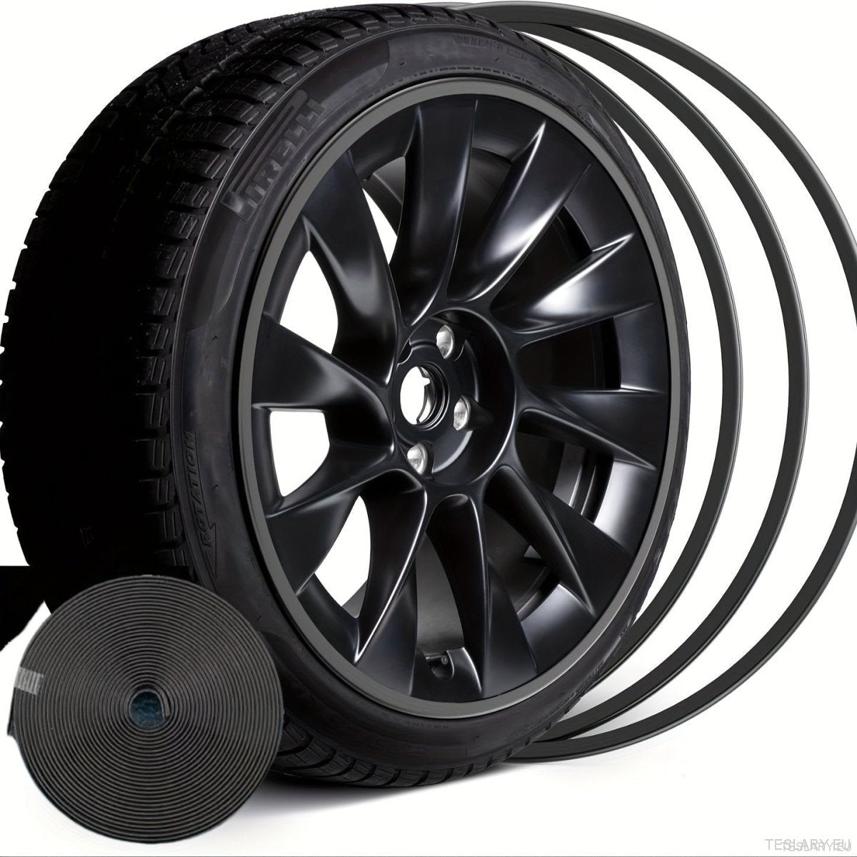 8M Car Wheel Rim Edge Protector, Rubber Wheel Hub Rim Guard, Vehicle Tyre Rim Decor Sticker Strip, Universal Automotive Accessories for Curb Rash and Wheel Scratch Prevention - TESLARY Tesla Shop Accessories Europe Nederlands Ireland Deutschland Espana Al