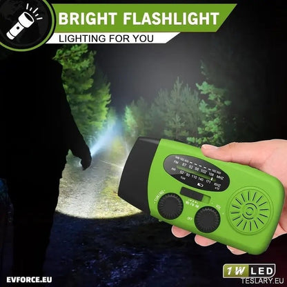 Portable Emergency Torch-Radio with Power Bank 2000mAh to Charge Phone