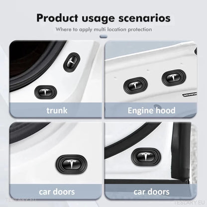 Tesla 3 Y S X Sound Reducing Shock Absorber Pads with Logo - 12 Pack