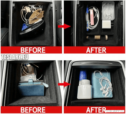 Tesla Model 3 / Y Accessories 3 Pack Front & Rear Trays & Hidden Storage