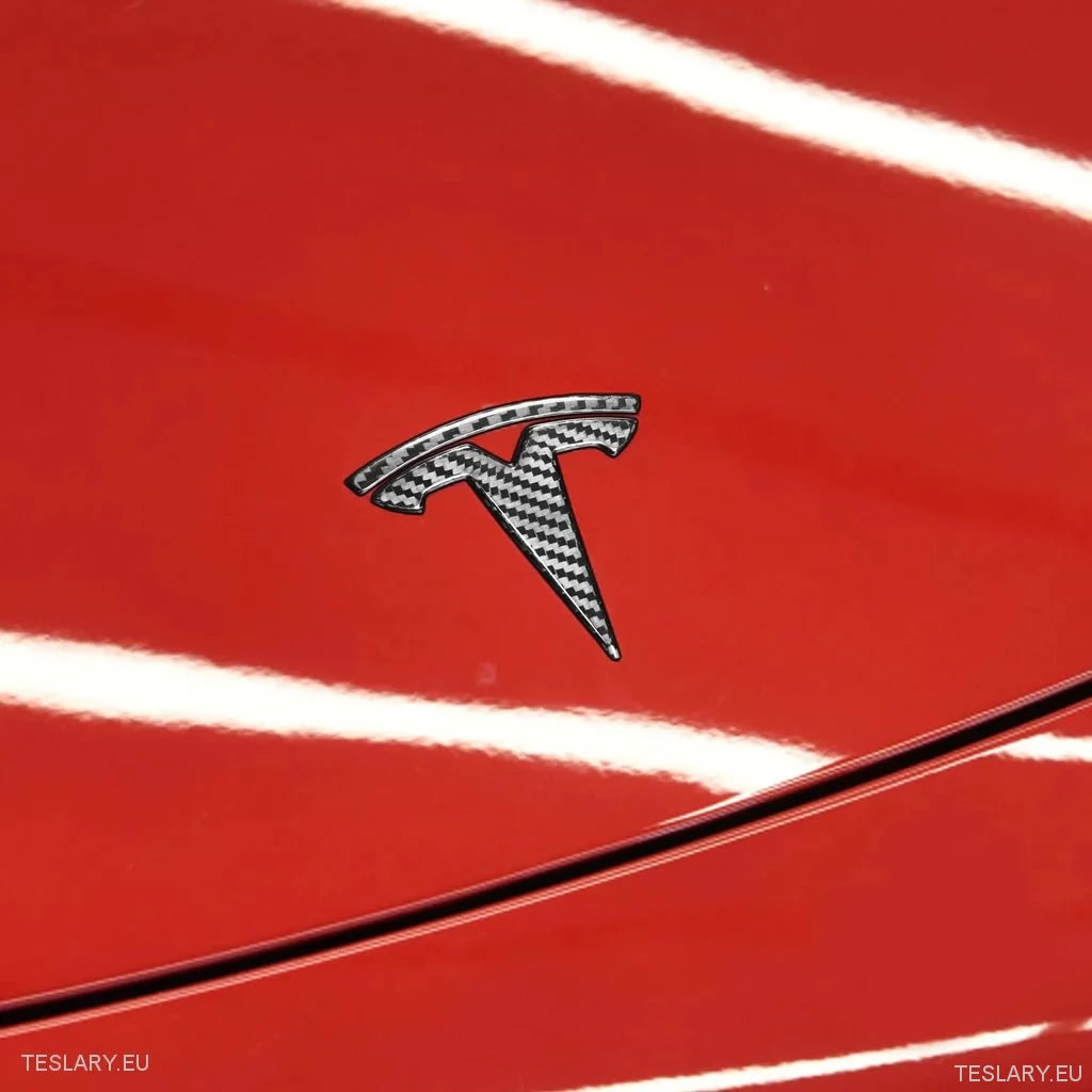 Tesla Model 3 / Y Front Logo Black , Carbon , Chrome , Red