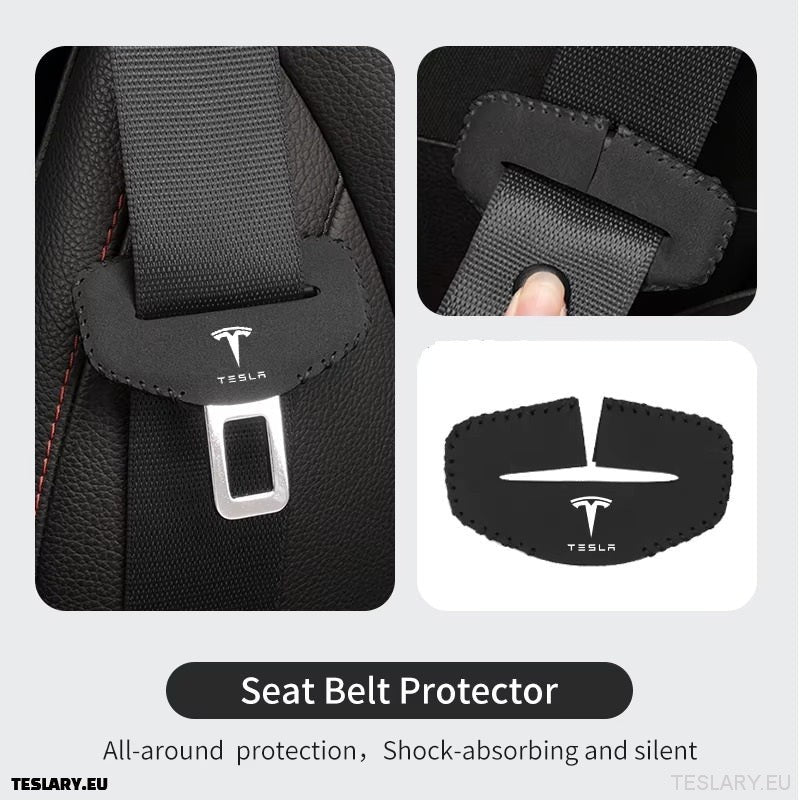 Tesla Model 3 Y S X Car Seat Belt Buckle Anti-scratch Protector with Tesla Logo