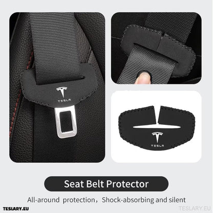 Tesla Model 3 Y S X Car Seat Belt Buckle Anti-scratch Protector with Tesla Logo