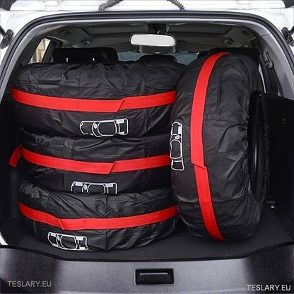 All Weather Tyre Covers - Suitable for Telsa 3 / Y / Y & X - TESLARY Tesla Shop Accessories Europe Nederlands Ireland Deutschland Espana Alicante France Italia