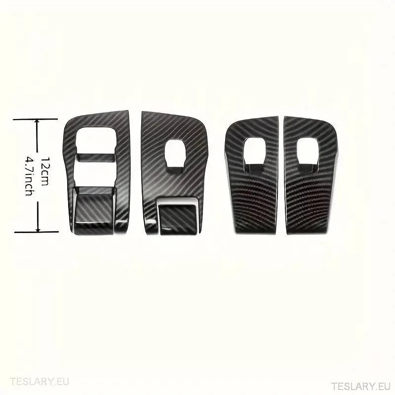 Carbon Fiber Electric Window Trim Pieces for Tesla Model 3 & Y  ( LHD )
