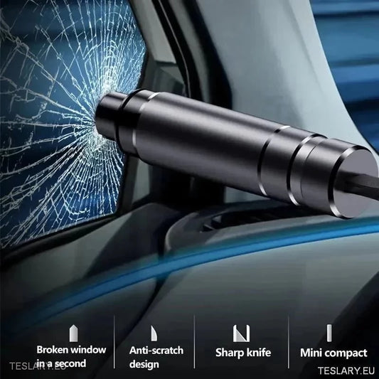 Emergency Escape Tool - Break Glass Allowing Quick Escape - TESLARY Tesla Shop Accessories Europe Nederlands Ireland Deutschland Espana Alicante France Italia