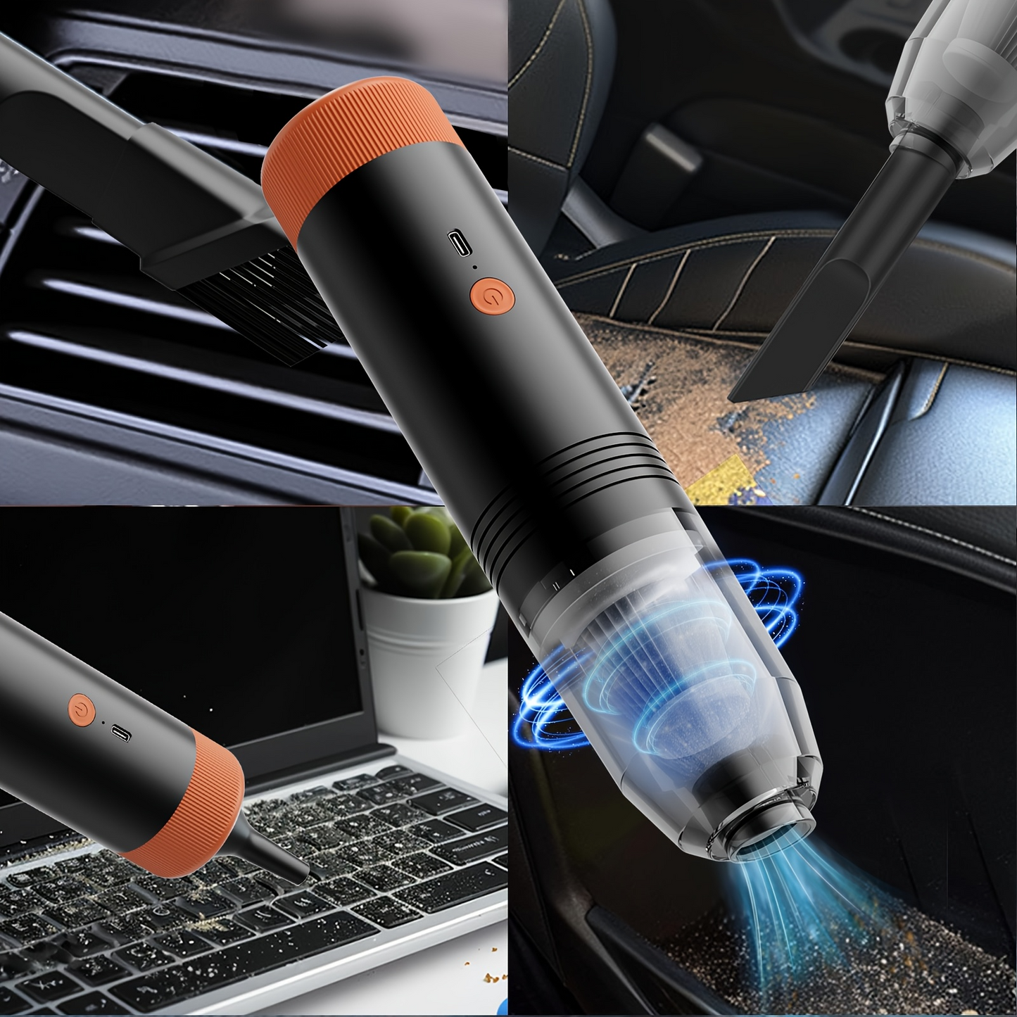 Wireless Portable Vacuum Cleaner, Suction and Blowing Function - Strong Power for your Tesla , BYD , MG or other EV