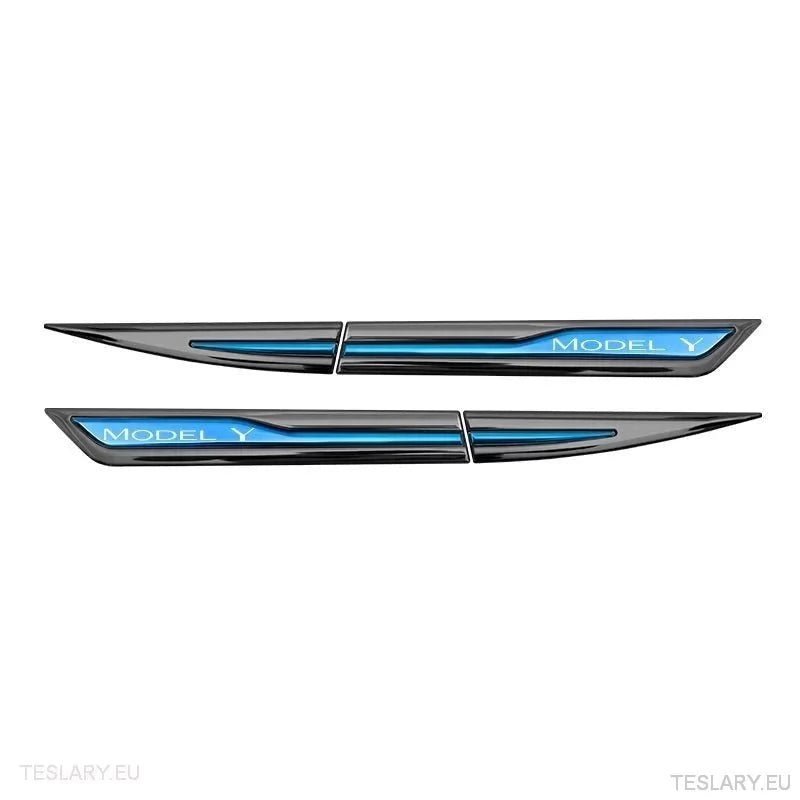 Premium Logo Decal Metal Door & Wing Stickers for Tesla 3 , Y & X - TESLARY Tesla Shop Accessories Europe Nederlands Ireland Deutschland Espana Alicante France Italia
