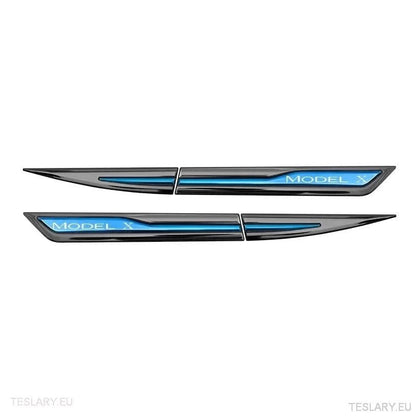 Premium Logo Decal Metal Door & Wing Stickers for Tesla 3 , Y & X - TESLARY Tesla Shop Accessories Europe Nederlands Ireland Deutschland Espana Alicante France Italia