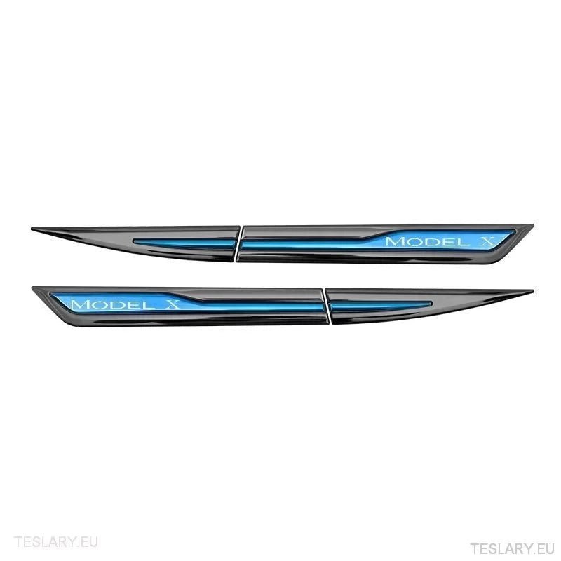 Premium Logo Decal Metal Door & Wing Stickers for Tesla 3 , Y & X - TESLARY Tesla Shop Accessories Europe Nederlands Ireland Deutschland Espana Alicante France Italia