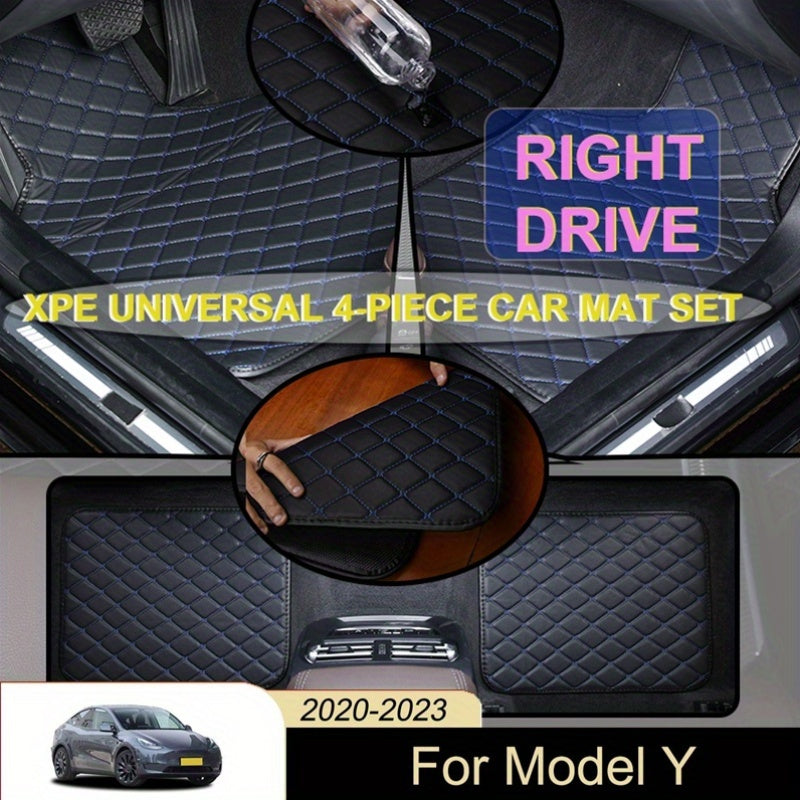 4pcs Set XPE Car Floor Mats Three Layer Highend Quality Universal for Tesla Model Y 20202025 Righthand Drive