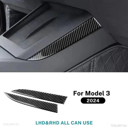 Tesla 3 Highland / Y Juniper Real Soft Carbon Fiber Side Trim for Wireless Charger