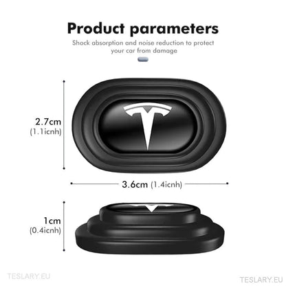 Tesla 3 Y S X Sound Reducing Shock Absorber Pads with Logo - 12 Pack - TESLARY Tesla Shop Accessories Europe Nederlands Ireland Deutschland Espana Alicante France Italia