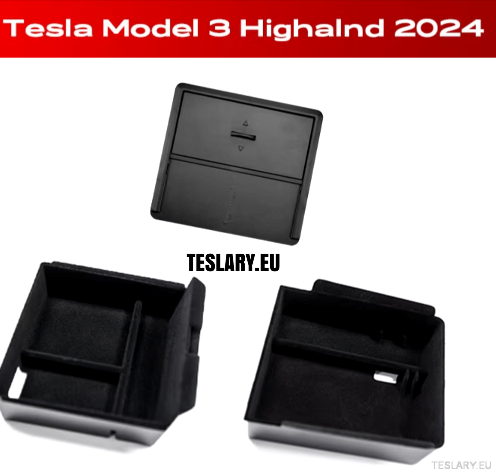 Tesla Model 3+ Highland Accessories 3 Pack Front & Rear Trays & Hidden Storage - TESLARY Tesla Shop Accessories Europe Nederlands Ireland Deutschland Espana Alicante France Italia