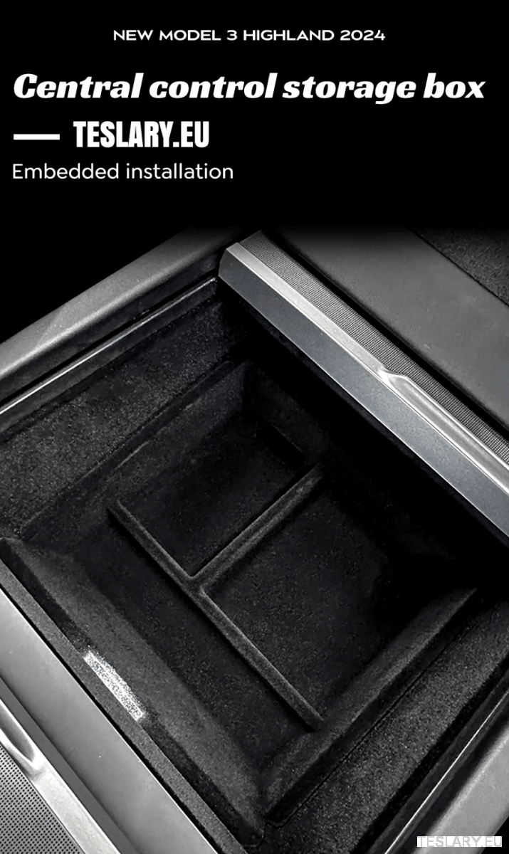 Tesla Model 3+ Highland Accessories 3 Pack Front & Rear Trays & Hidden Storage - TESLARY Tesla Shop Accessories Europe Nederlands Ireland Deutschland Espana Alicante France Italia