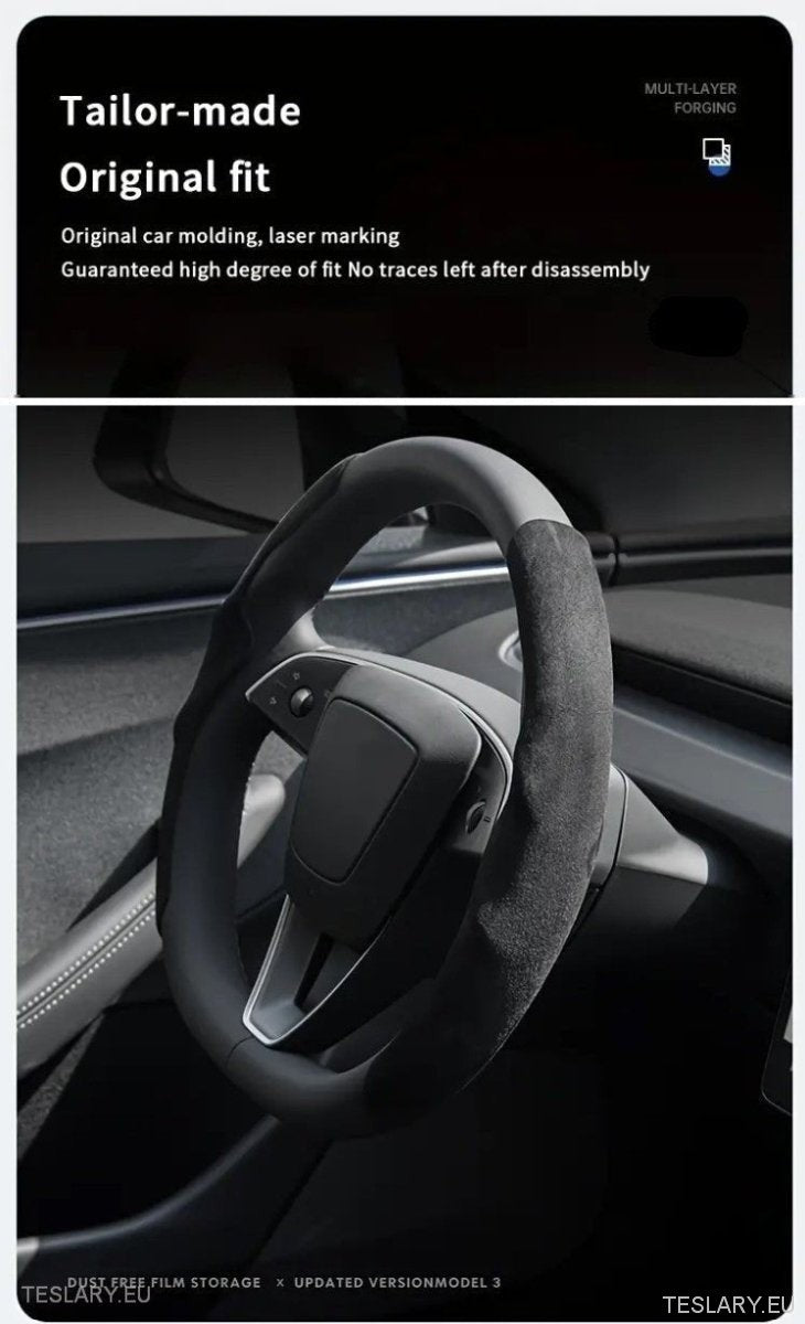 Tesla Model 3 Highland Steering Wheel Cover - Tesla Shop Europe - TESLARY.IE Ireland - France boutique- Deutschland Geschäft- España comercio - Nederland winkel- TESLARY.IE