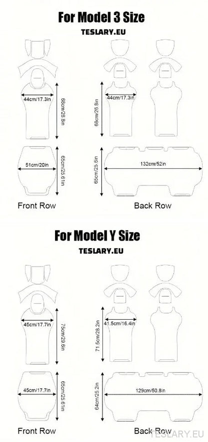 Tesla Model 3 / Y Nappa PU Leather Fitted Seat Protective Covers