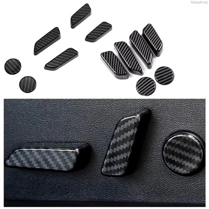 Tesla Model 3 / Y Seat Control Button Full 3D Protective Covers Carbon  Fiber Style In Black , Red or Blue
