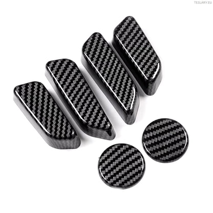 Tesla Model 3 / Y Seat Control Button Full 3D Protective Covers Carbon  Fiber Style In Black , Red or Blue