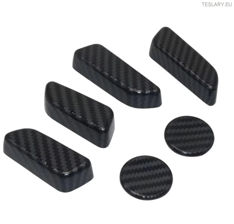 Tesla Model 3 / Y Seat Control Button Full 3D Protective Covers Carbon  Fiber Style In Black , Red or Blue