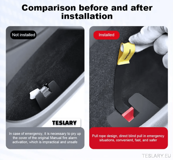 TESLA MODEL Y Rear Door Emergency Manuel Door Release Cord Juniper 2021 - 2025 - TESLARY Tesla Shop Accessories Europe Nederlands Ireland Deutschland Espana Alicante France Italia
