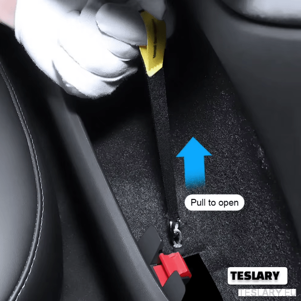 TESLA MODEL Y Rear Door Emergency Manuel Door Release Cord Juniper 2021 - 2025 - TESLARY Tesla Shop Accessories Europe Nederlands Ireland Deutschland Espana Alicante France Italia